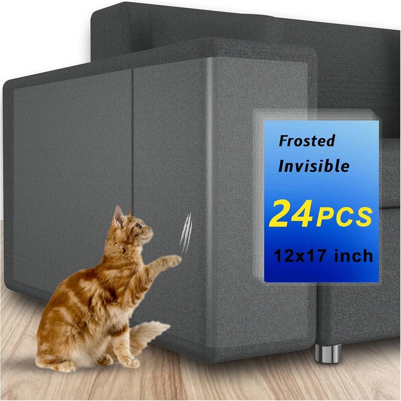 mioule Anti Cat Scratch Furniture Protectors from Cats Scratching Stop, 24 Pack Self-Adhesive Single Side Couch Sofa Corner Protector from Cat Claws - Image 1
